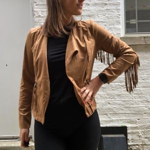 Faux Suede Fringe Jacket